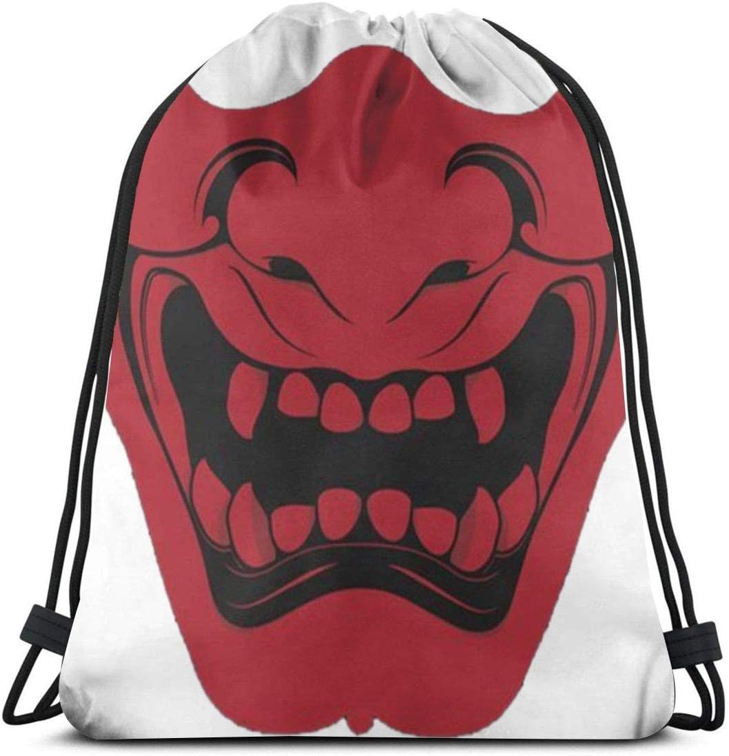 landianguangga Ronin Mask 3D Print Drawstring Backpack Rucksack Shoulder Bags Gym Bag For Adult 16.9"X14"