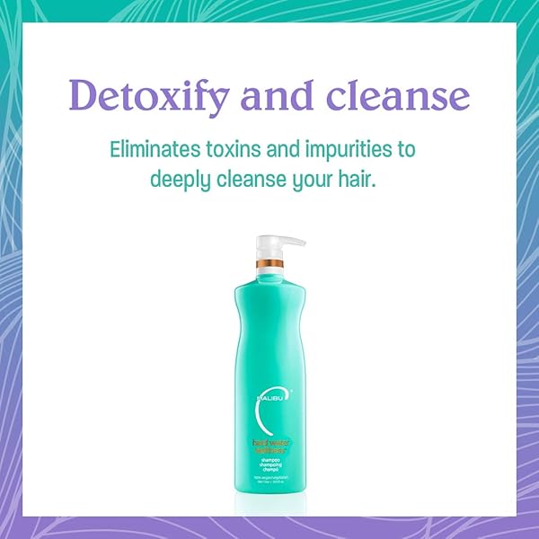 MALIBU C HARD WATER WELLNESS SHAMPOO – HYDRATING, SULFATE-FREE HAIR CARE FOR HARD WATER – REMOVES MINERALS AND BUILDUP (33.8 OZ)