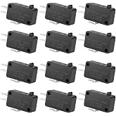 125V/250V 16A SPDT Snap Action Button Micro Limit Switch for Microwave Oven Door Arcade KW3 by MUZHI(12Pack)