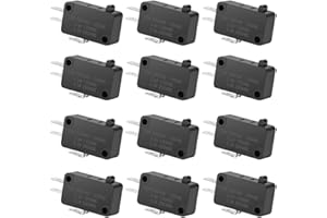 AOSBET 125V/250V 16A SPDT Snap Action Button Micro Limit Switch for Microwave Oven Door Arcade KW3 by MUZHI(12Pack)