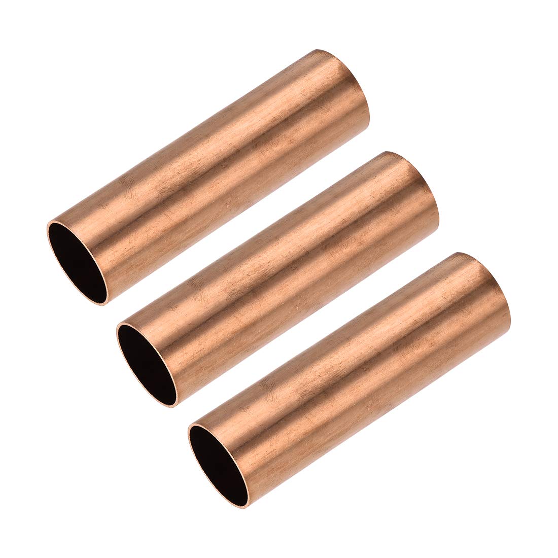 sourcing map Copper Round Tube, 29mm OD 1mm Wall Thickness 100mm Length Straight Pipe Tubing 3 Pcs