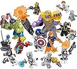 Super Heroes Set, 16 Pieces Minifigures, Fighting with Accessories, Building Blocks Action Figures Toy, Kids Gift zttt