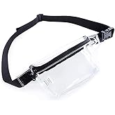 Small Clear Fanny Pack Stadium Approved for Women,TINYAT Clear Belt Bag for Waterproof Mini Waist Pack for Concerts, Sports