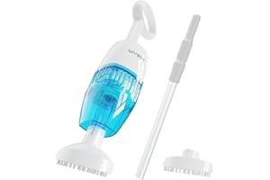 (2024 Upgrade) WYBOT Handheld Pool Vacuum with Telescopic Pole, Dual Suction Heads, Cordless Rechargeable Pool Vacuums Cleaner, 60 Mins Running Time, Ideal for Above & Inground Pools, Hot Tubs, Spas