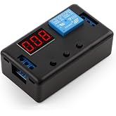 DROK 12V Timer Relay, LED Display 4-Mode On-Off Automotive Time Delay Relay, Electric Delay Timer Switch 0.1s to 999min
