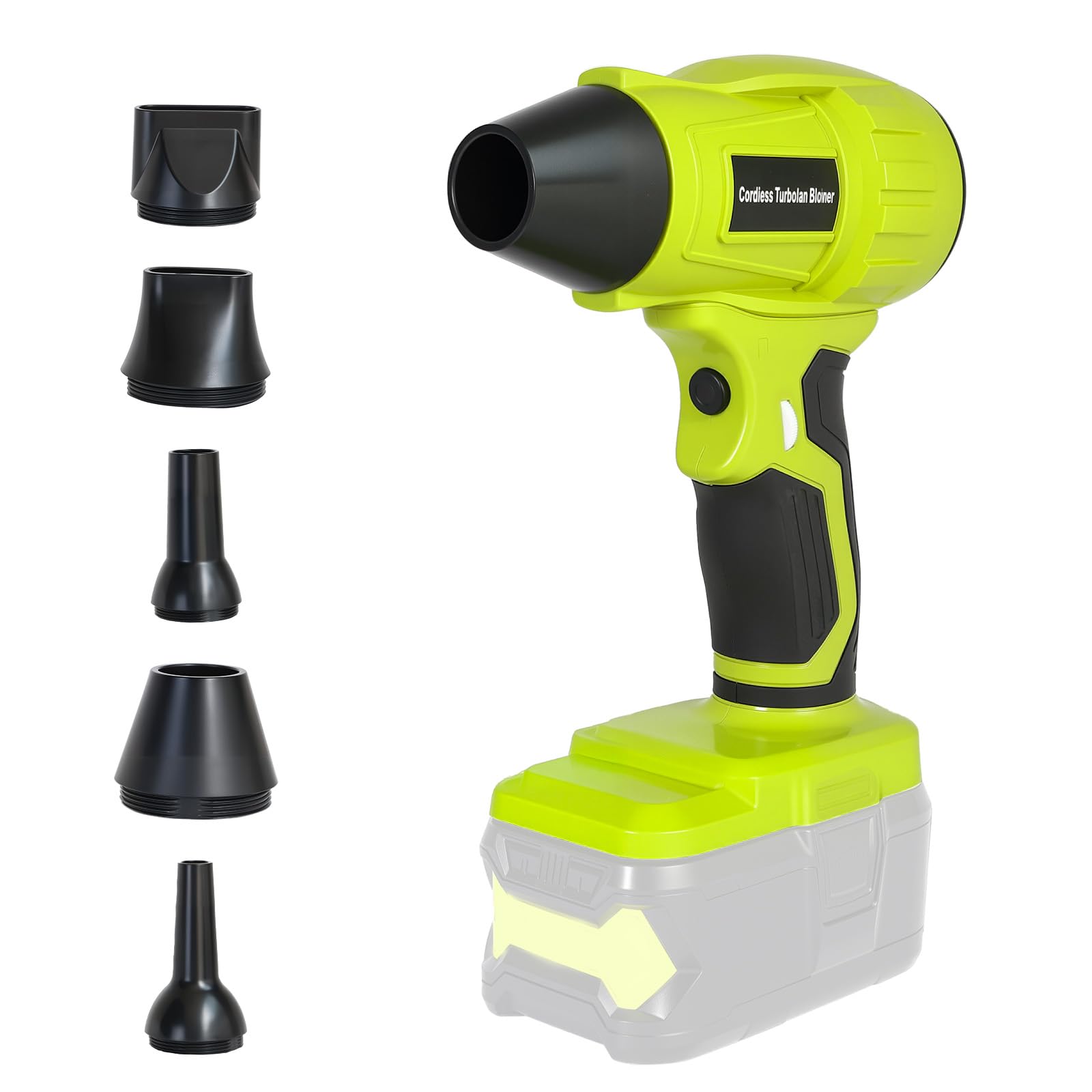 Photo 1 of 2025 Cordless Leaf Blower Brushless for Ryobi 18V Li-ion Battery, Variable Speed Mini Leaf Blower Handheld Electric with 5 Attachments for Small Areas Precision Cleaning (No Battery)