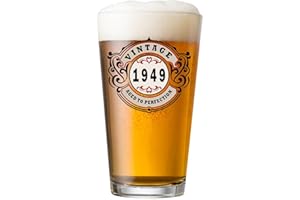 SIRIOKS 76th Birthday Gift for Him Vintage 1949 Birthday Gift for Men, style 16oz beer glass, old man 76 birthday decorations