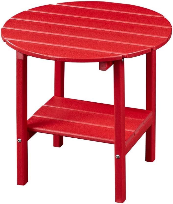 Ehomepert Outdoor Side Table-Adirondack Portable Rectangular End Table for The Beach, Camping, Picnics, Cookouts and More, HDPE Hard Plastic, Red: Kitchen & Dining