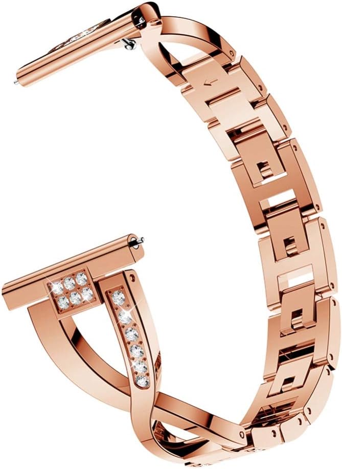 YOFUNTLE Compatible for Samsung Galaxy Watch 42mm/Galaxy Active 2 Bands,Women Stainless Steel Jewelry Bracelet Strap Replacement Wristband for Samsung Galaxy Watch Active/Galaxy Watch 42mm/Gear Sport