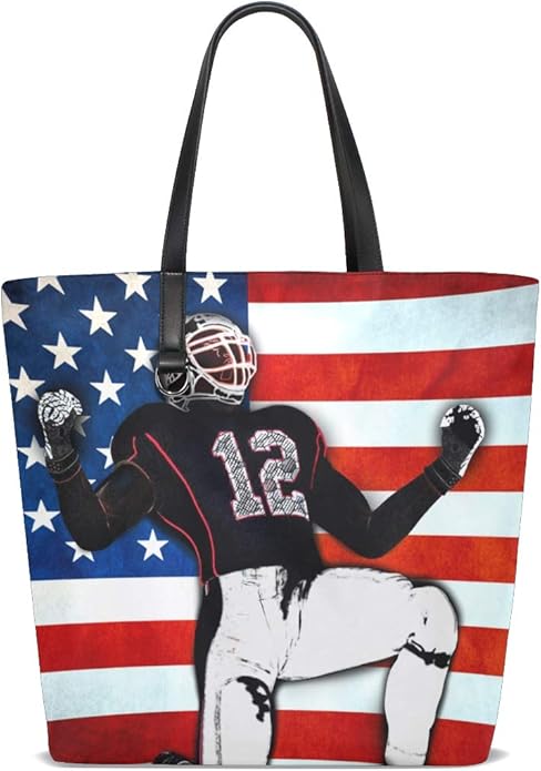 FANTAZIO Tote Schultertasche für Frauen American_Football ...