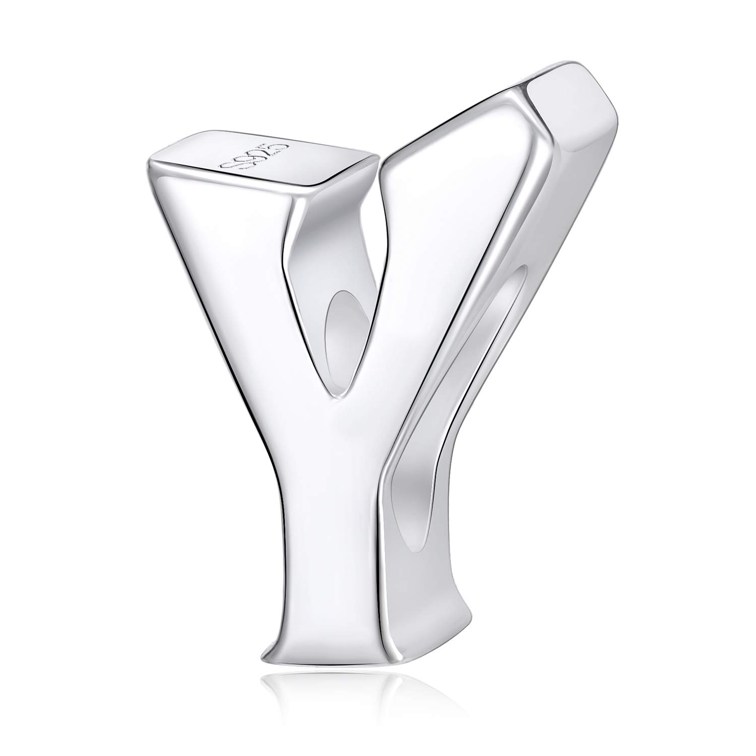 Alphabet Charms Initial A-Z Genuine 925 Sterling Silver Letter Beads Words Charms fits European Charms Bracelet (letter Y)