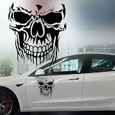 3D Laser Skull Car Hood Decals Stickers Black for Auto Truck SUV Outdoor | Laser Skull Car Sticker, For Auto, Truck, SUV, Indoor and Outdoor Decoration
