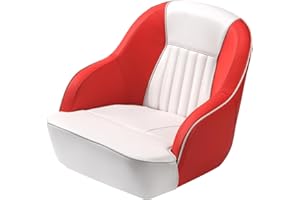 Ergonomic Captain’s Bucket Boat Seat – Thick Compression Foam Cushion, Durable Molded Frame – Comfortable Marine Chair for Po