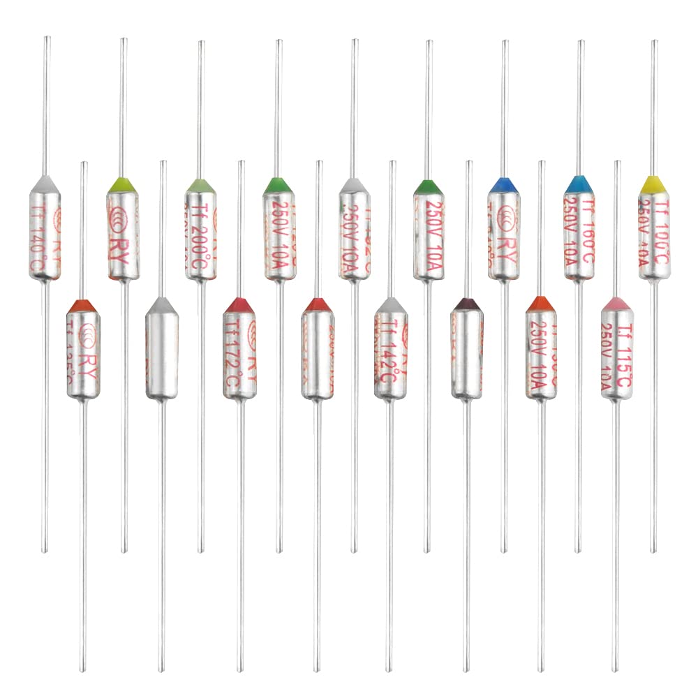 BGTXINGI 85Pcs Thermal fuse 10A 250V Celsius Circuit Thermal Cut-off Temperature fuse for Home Appliances Electric Industrial Equipment Replacement Part 100℃ to 280℃