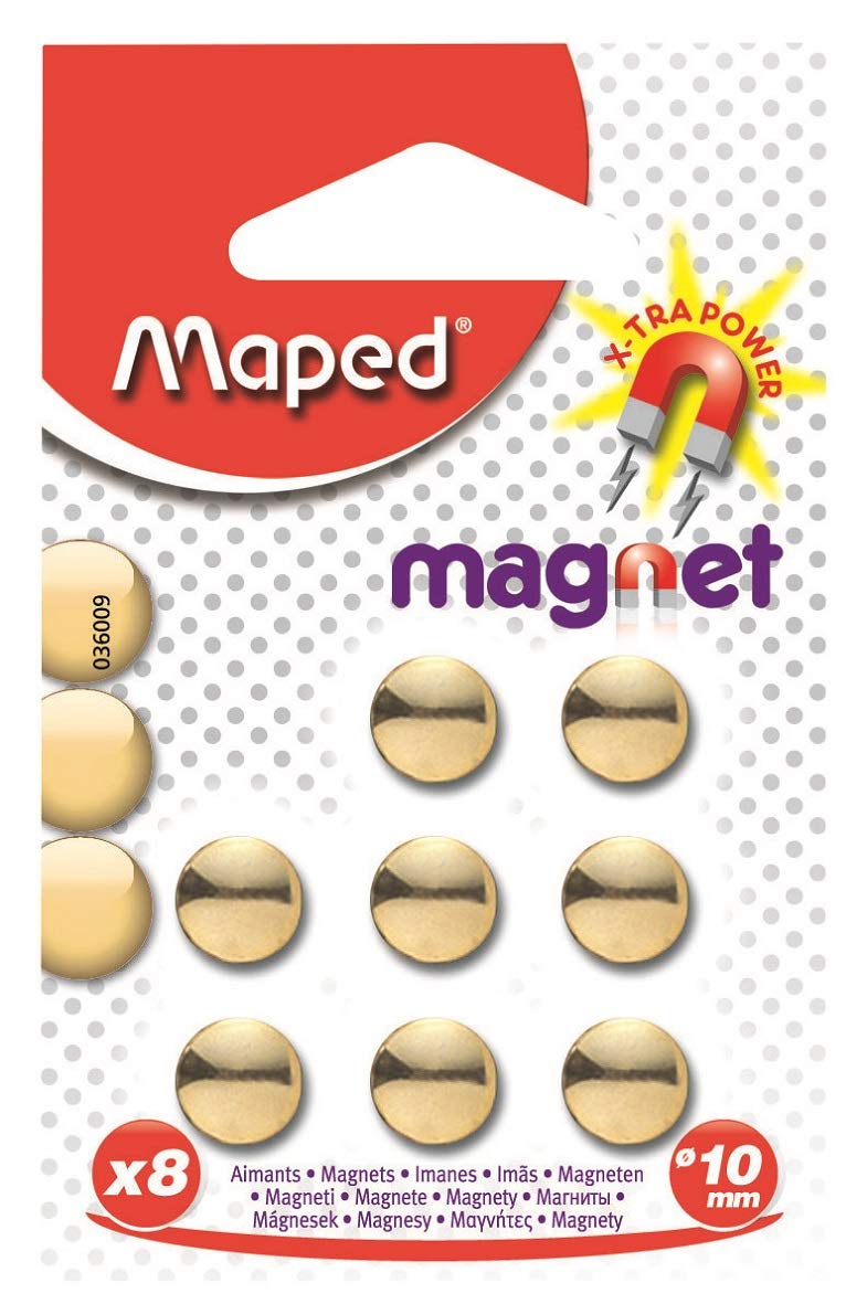 Maped 036009 Magnets Diameter 10 mm Pack of 8 Gold