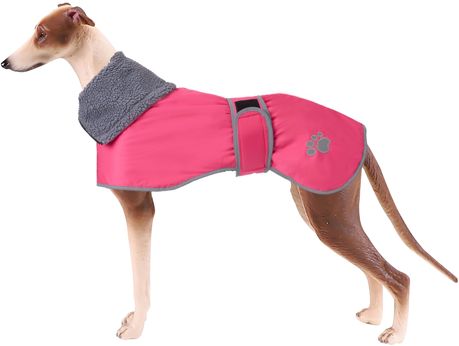 Geyecete Greyhound Winter Coat - Raincoat with Lamb Velvet Inside - Outdoor Dog Apparel - Adjustable Bands - Medium, Large - Pink, XL — image 1