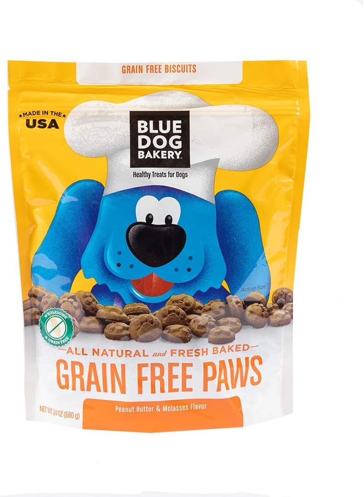 Blue Dog Bakery Natural Dog Treats, Grain Free Paws, 24