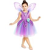 CQDY Fairy Costume for Girls Toddler Fairy Elf Dress Up with Wings Halloween Cosplay Outfit
