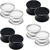 Cisyozi 6G-30mm Solid Acrylic Gauges for Ear Double Flared Saddle Lightweight Ear Gauges Tunnels Plugs Stretcher Expander Piercing Body Jewelry for Women Men Black Clear