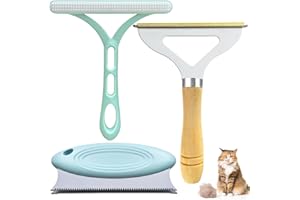 ERAMONG 3 Pack Pet Hair Remover, Lint Remover, Portable Dog Cat Hair Remover, Lint Cleaner Brush, Reusable Lint Shaver and Carpet Scraper for Clothes, Fuzz, Couch, Dust, Car Mat, Hairball