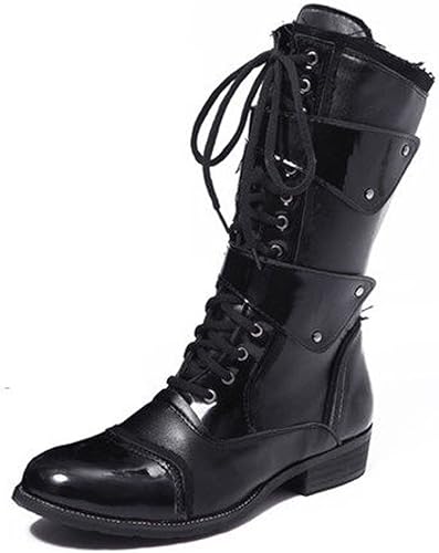 Amazon レースアップブーツ 編み上げブーツ ベルト ドレスブーツ ロングブーツ ブーツ サイドジップ メンズ 靴 乗馬ブーツ コスプレ靴 舞台劇タイプ 5603 Cpz ブラック 41 25 5cm ノーブランド品 ブーツ