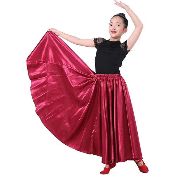 Satin 16 Yard Double Circle Skirt Belly Dance Gypsy Tribal Flamenco Boho Jupe IN - Foto 2