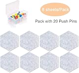 Yoillione Hexagon Self-Adhesive Pin Board Grey 8 Pack 22x19cm DIY Wall Decor 20 view 7