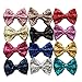 Yazon 5inch Sequin Fabric Bows Hair Clips Baby Sequin Hair Bows Girl's Hair Clips 12pcs mix 12 color …