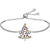 Fenthring Christmas Bracelet Christmas Tree Bracelet Sterling Silver Womens Gifts for Women Mom Wife Holiday Jewelry