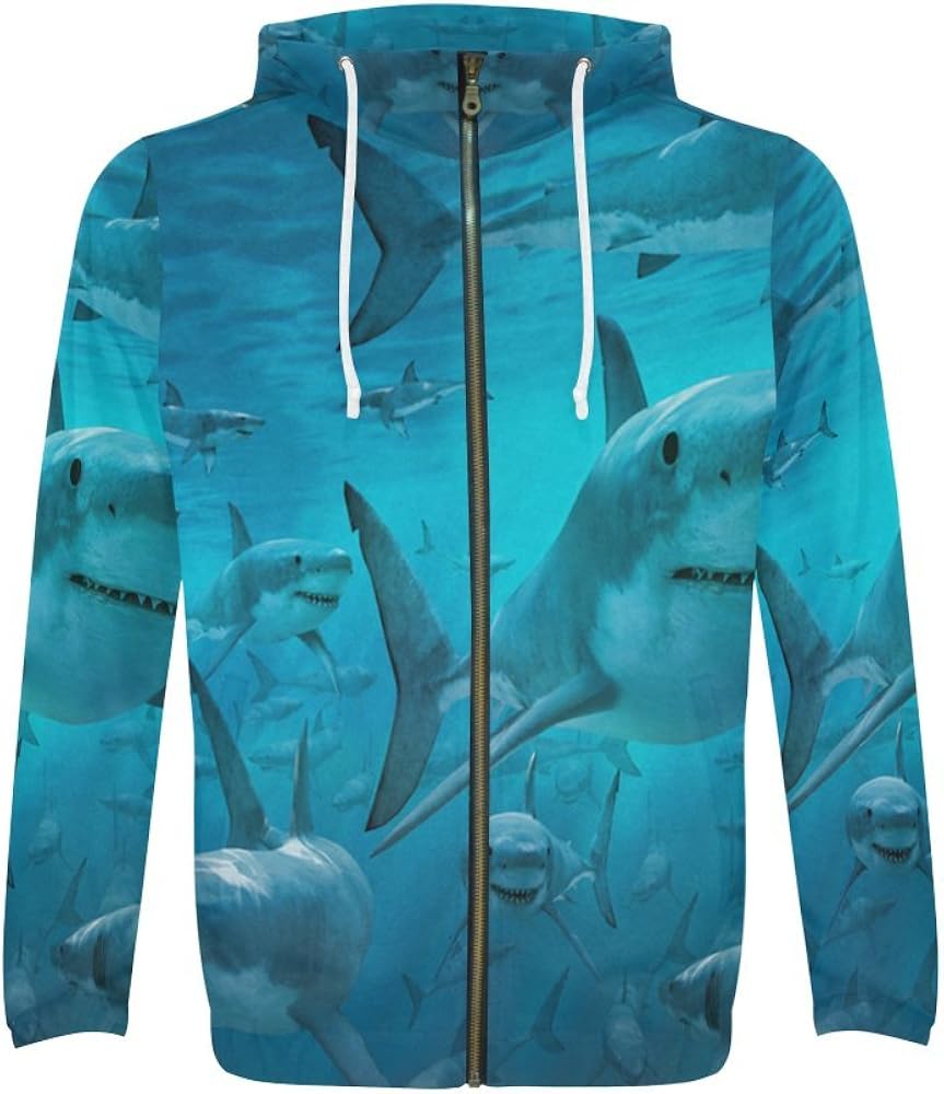 shark print hoodie