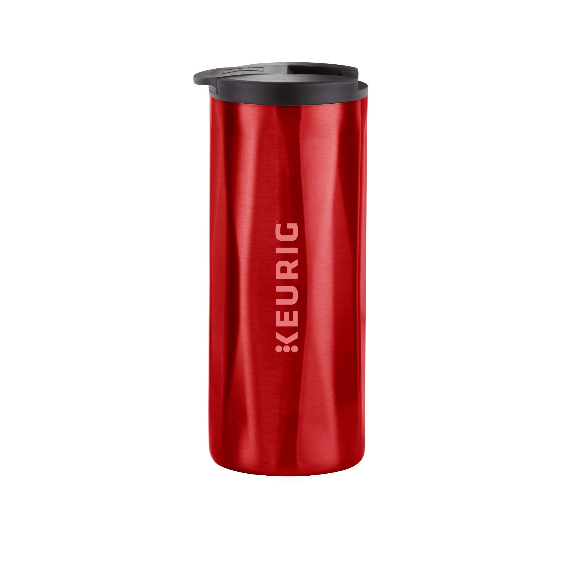 Keurig 5000082576 Faceted Travel Mug Red-14 oz, Stainless Steel, Red