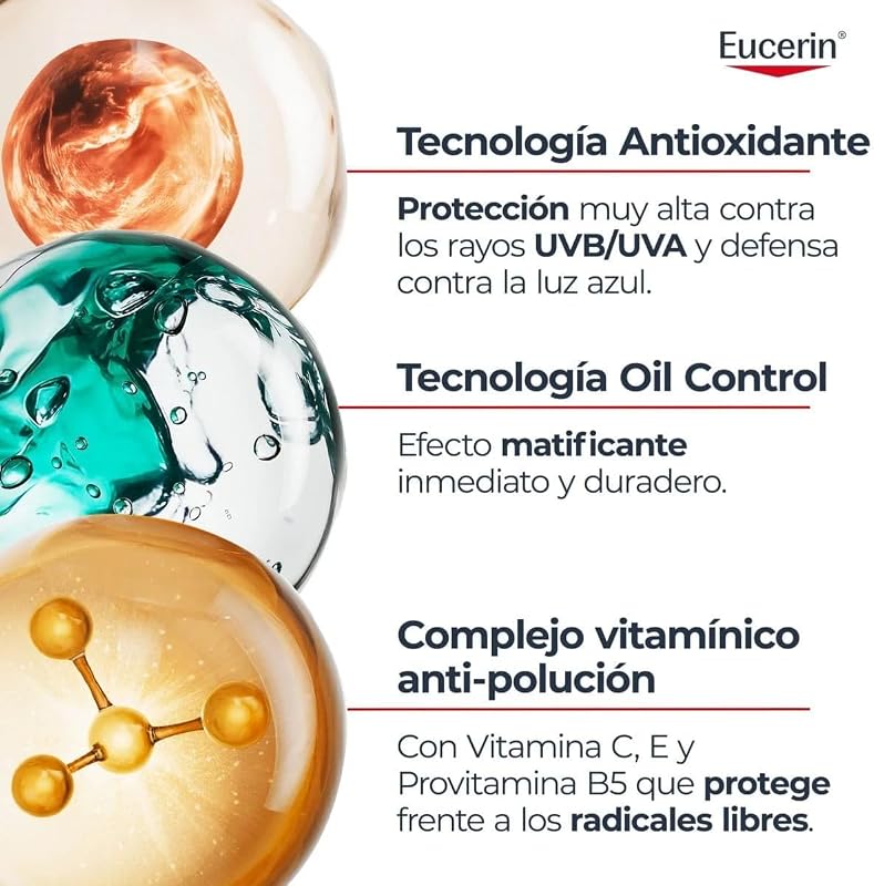 Sun Face Oil Control Sérum Facial UV FPS50+ 30ml - Protector Solar Facial 50 Ligero y Matificante - Sérum con Protección Solar 50+ y Complejo Anti-Polución - Invisible - Piel Mixta/Grasa