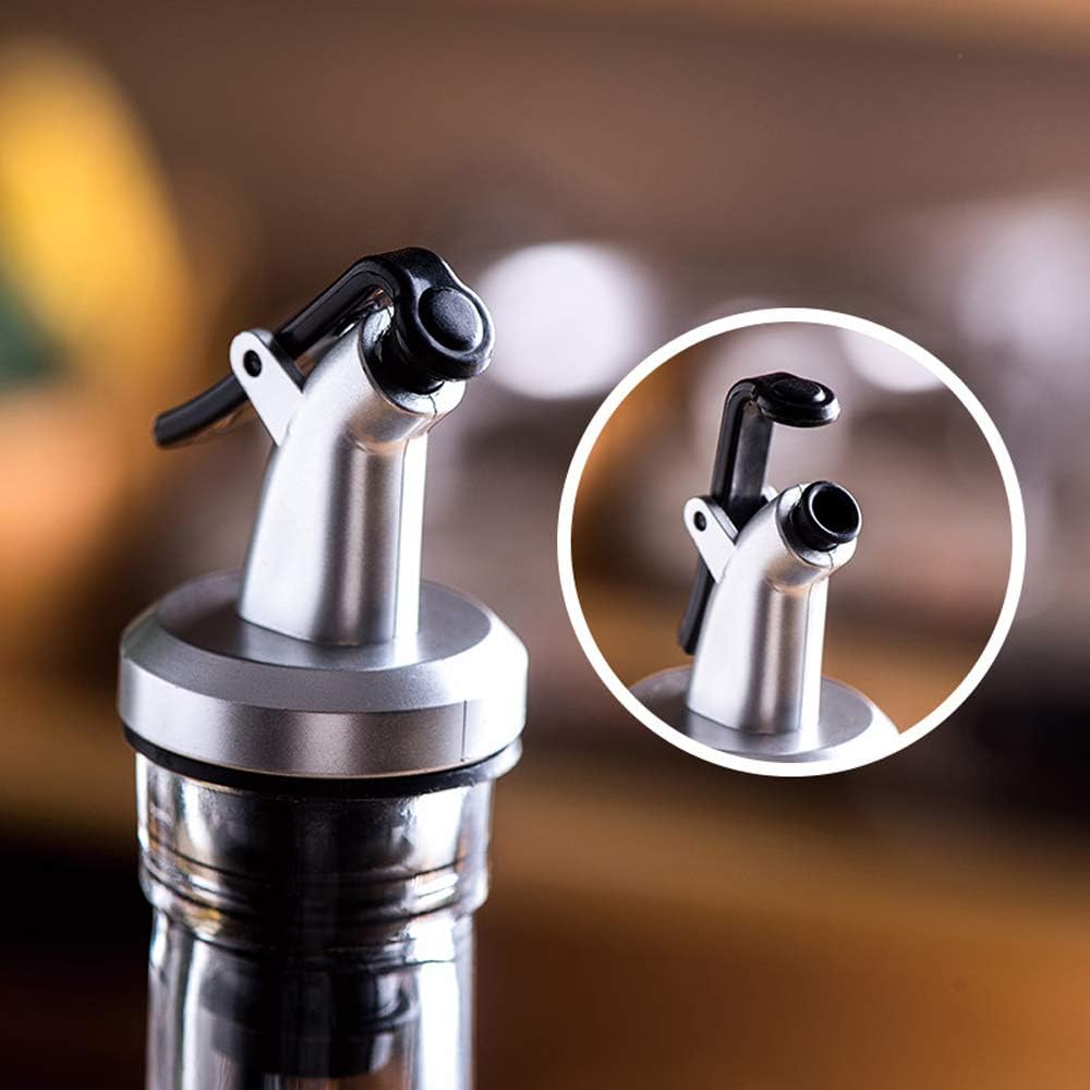 Tebery 4 Pack Oil and Vinegar Cruet Glass Bottles with Dispensers 17oz Oil and Vinegar Dispenser Set: Kitchen & Dining