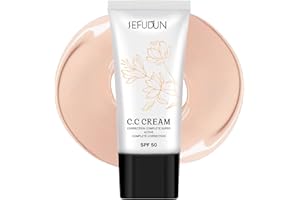 SURORAIN CC Cream, Skin Tone Adjusting CC Cream Face Sunscreen SPF 50, Full Cover Concealer Repair Moisturizer Foundation Cream, Correcting Self Adjusting for Mature Skin, Makeup Primer Natural Color