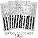 Black and Silver 50th Birthday Mini Candy Bar Wrappers, Shiny Foil - 45 Stickers