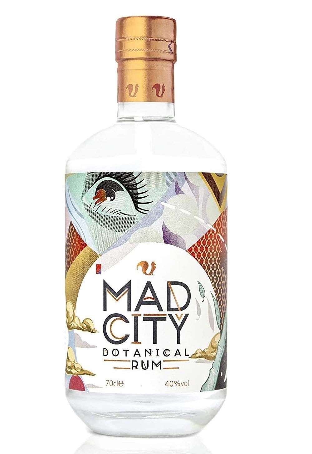 Mad City Botanical Rum (70cl), Unique Multi Award-Winning Botanical White Rum Made from Sustainable & Fairtrade Sugar Cane Molasses