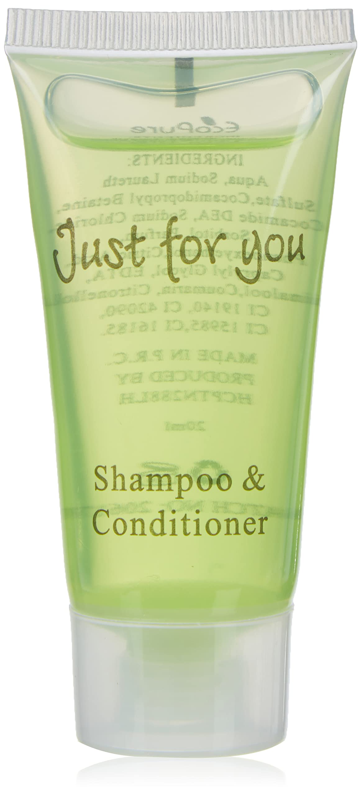 Travel Toiletries - Just for You Shampoo and Conditioner (Pack of 100), Capacity: 20 ml, Hotel Mini Shampoo and Conditioners, REACH Compliant, Fragranced, Hotel Complimentary, B&B, GF948