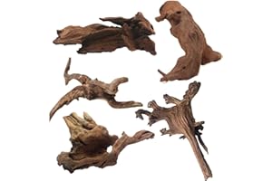 Tfwadmx 5PCS Aquarium Driftwood Branches 4''-7.8'' Reptiles Trunk Natural Wood Fish Tank Decoration Plant Stump Ornament Decor Assorted