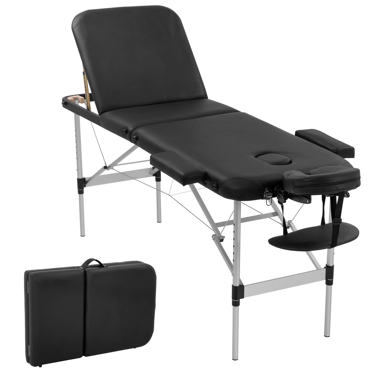Buy Aluminium Massage Table Portable Massage Bed 3 Folding 73 Inch Long