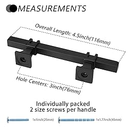 Lepatape 30 Pack 3 in Black Cabinet Handles Black