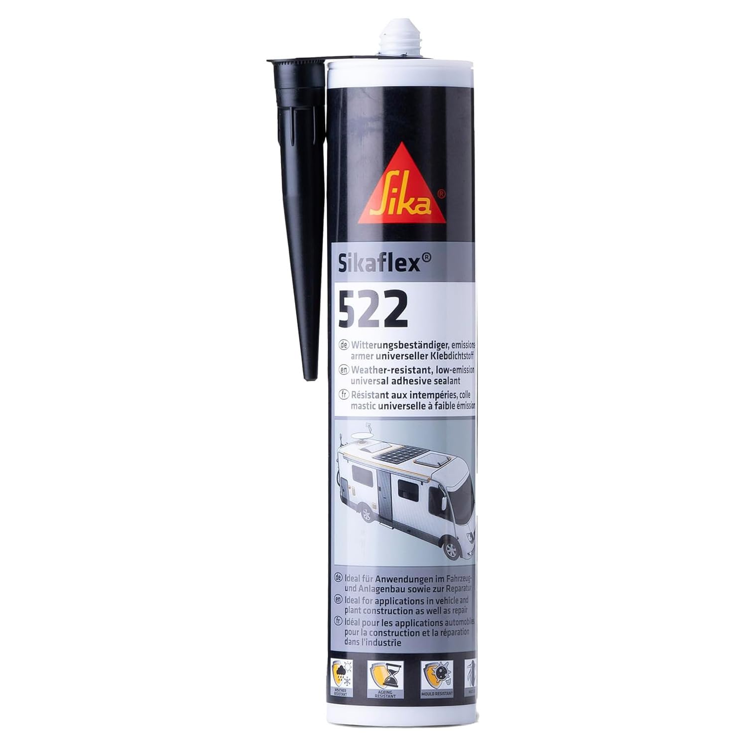 Sika – Dichtstoff – Sikaflex-522 schwarz – ideal für Fugen – innen und außen – UV-stabil und witterungsbeständig – gute Haftung -300 ml
