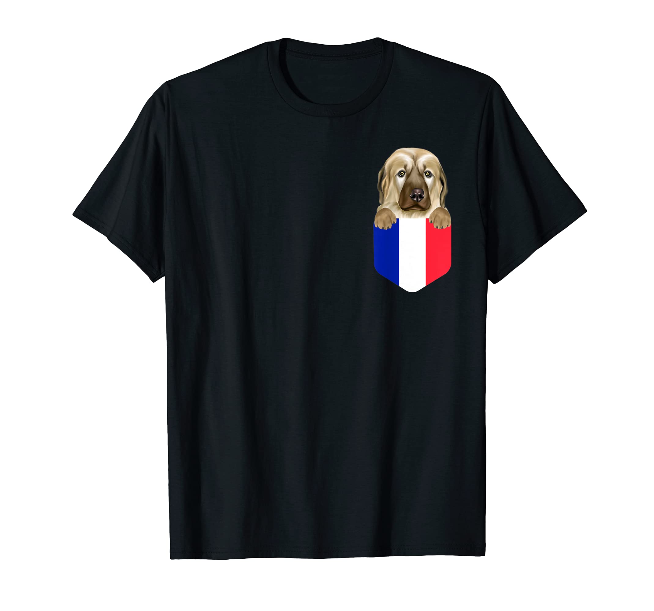 France Flag Anatolian Shepherd Dog Dog In Pocket T-Shirt