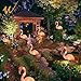 W-DIAN Pink Flamingo Solar Lights Outdoor Pathway Metal Yard Art Plastic Patio Path Lawn Garden Outside Post Lighting 1 Pack Flamingo Gifts