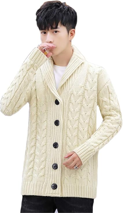 Amazon セイーワイ ケーブル ニット セーター メンズ 長袖 ニット カーディガン メンズ ショート丈 シンプル トップス リブ編み ジャケット オーバーサイズ カーディガン 通販