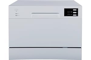 SPT SD-2225DS Compact Countertop Dishwasher/Delay Start Energy Star Portable Dishwasher with Stainless Steel Interior and 6 Place Settings Rack Silverware Basket/Apartment Office Home Kitchen, Silver