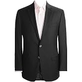 Ralph Lauren Mens Wool Business Two-Button Suit Jacket Black (US, Numeric, 48, Big, Tall, 48L, Black)