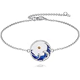 ONEFINITY Mustard Seed Bracelet 925 Sterling Silver Wave Bracelet Faith Jewelry Gift For Women