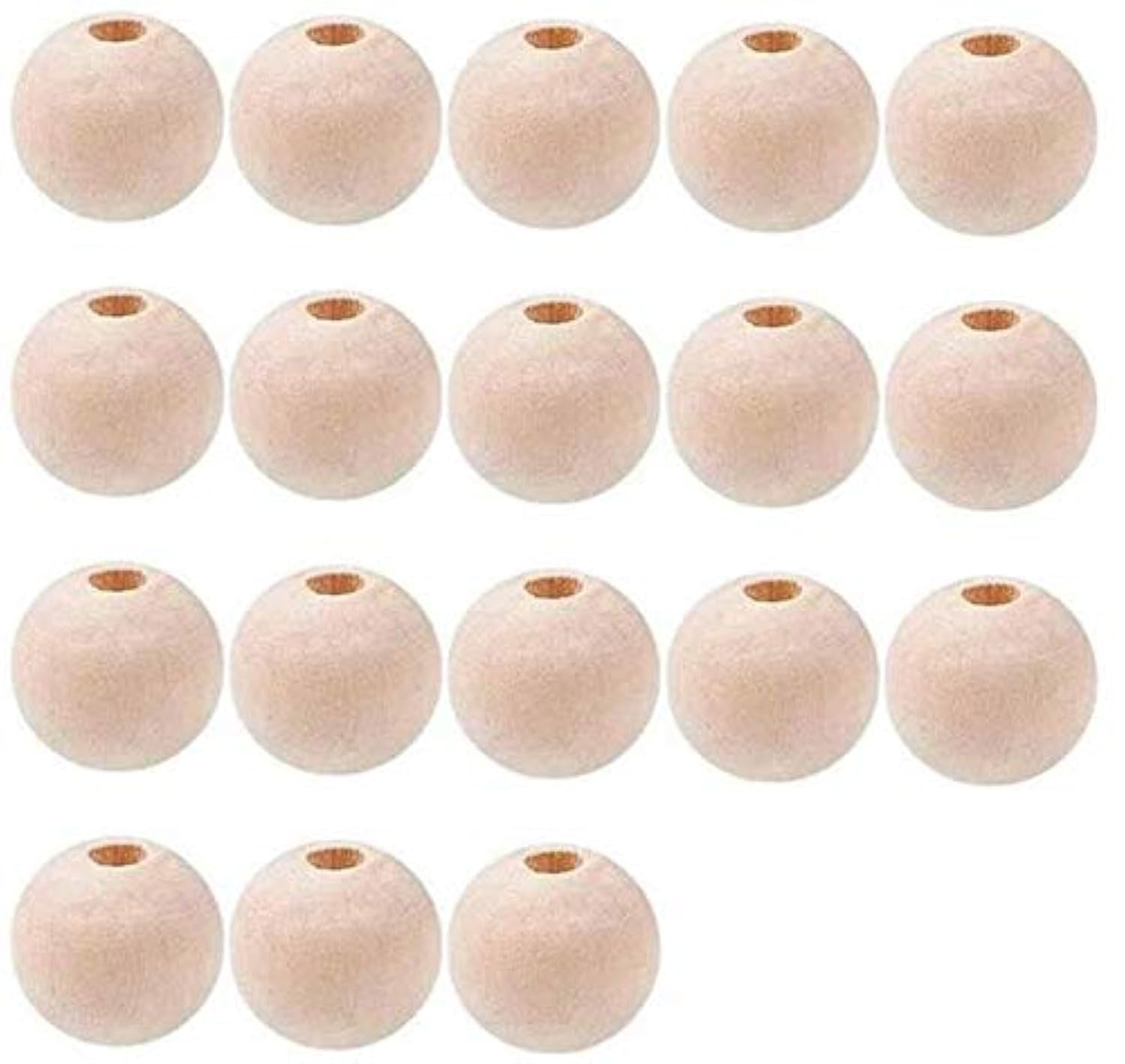 POFET 100pcs Wooden Beads - 12mm Natural Round Beads for Crafts, DIY, Handmade Decorations & Jewellery Making