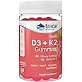 Trace Minerals | Vitamin D3 + K2 Gummies | 5,000 IU D3 + 50 mcg K2 | Vegan, Sugar Free, Gluten Free, Natural Strawberry Flavor | 60 Servings