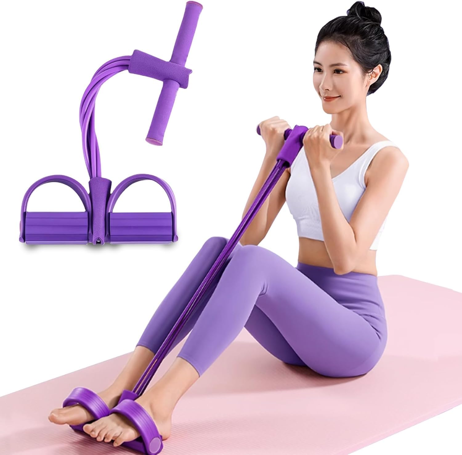 Photo 1 of 21 Fitness Resistance Bands-6 Tube Pedal Ankle Puller, Multifunction Tension Rope, Natural Latex Fitness Bands for Strength Training, Tummy, Waist, Arm, Leg Slimming, Home Gym Exercise Equipment